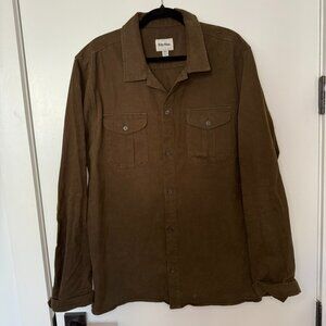 Rhythm Dark Brown Heavyweight Long-Sleeve Shirt Jacket, XL